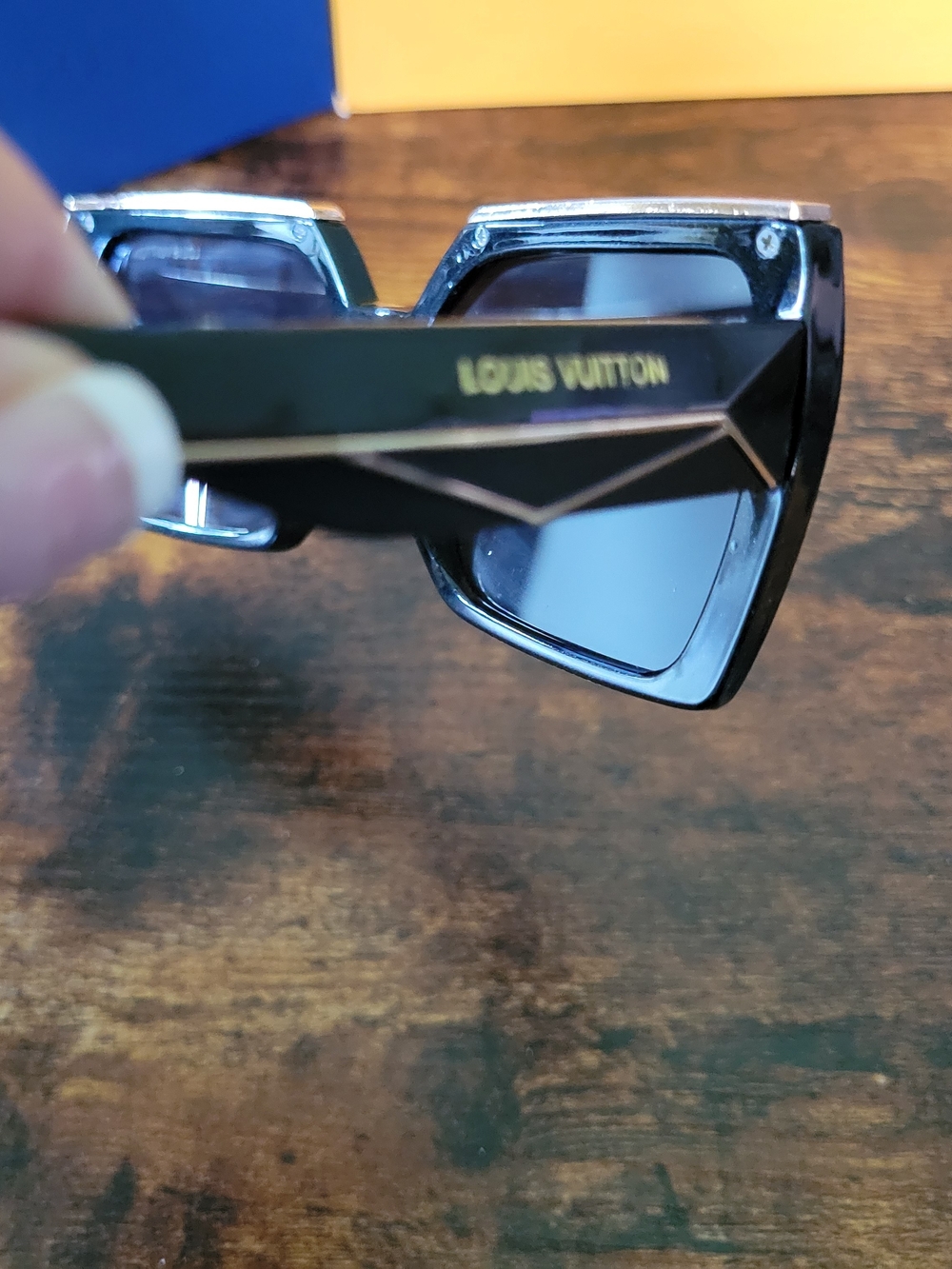Oversized Black Hexagonal Sunglasses with Dark Lenses